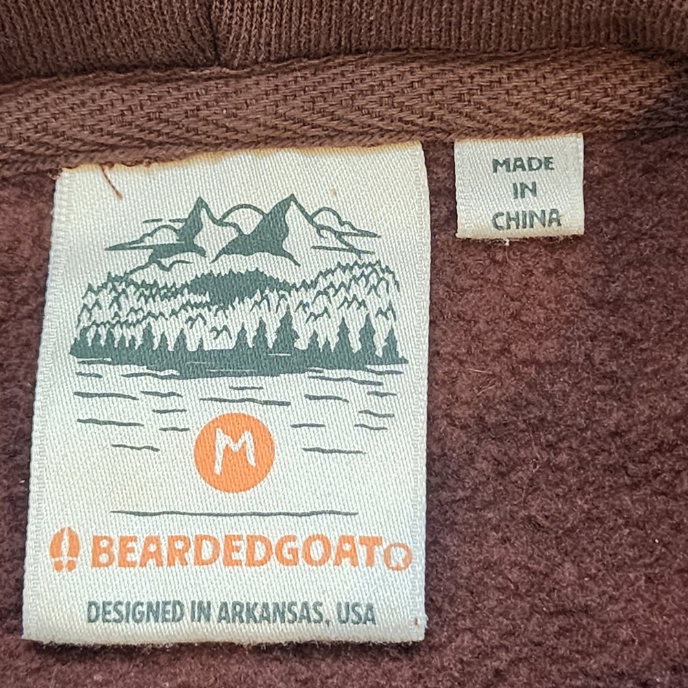 Beardedgoat Soft Goods Brown Hoodie Womens Medium Boxy Fleece Sweatshirt M - Picture 5 of 8